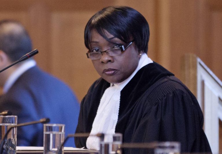 Bildnummer: 57376677  Datum: 12.03.2012  Copyright: imago/Xinhua(120312) -- THE HAGUE, March 12, 2012 (Xinhua) -- Judge Julia Sebutinde of Uganda attends a hearing of the International Court of Justice(ICJ) at the Peace Palace in The Hague on March 12, 2